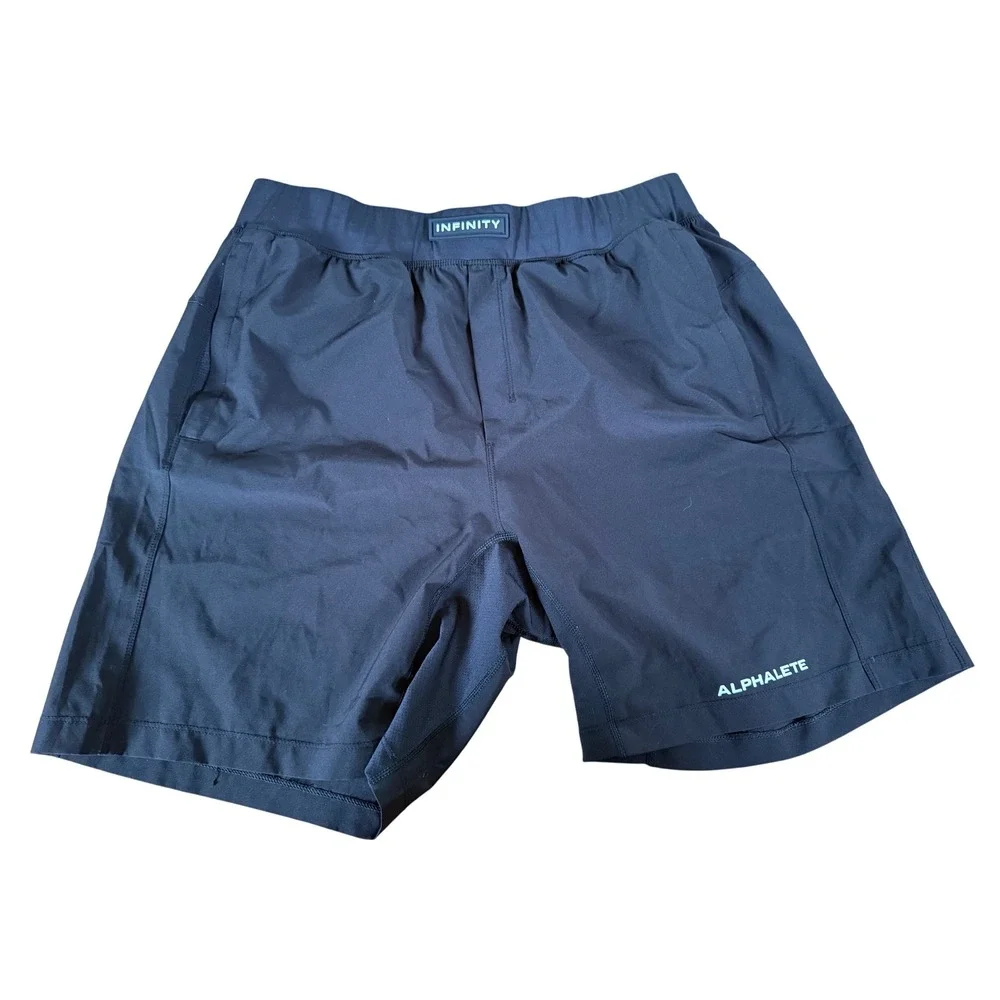 Alphalete Infinity Mens Athletic Gym Shorts Black XL